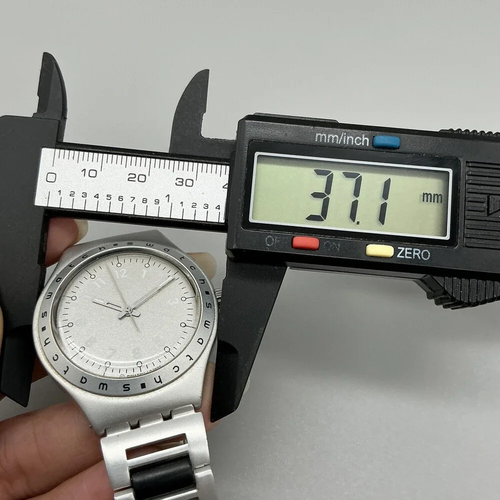 Vtg Swatch Irony Sabbia Aluminium Mens Watch 37mm Silver Tone New Battery
